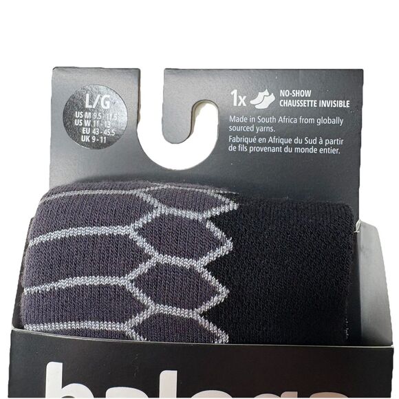 Balega Silver argent Medium Cushioning No Show Black Socks Large Mens New - Picture 2 of 4